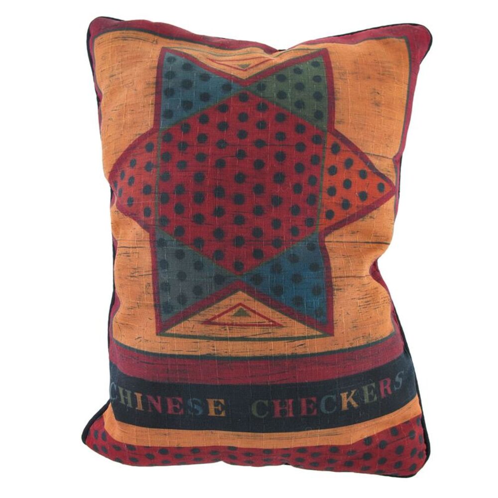 Checkerboard Chinese Checkers Decorative Throw Pillow 13in.X18in.